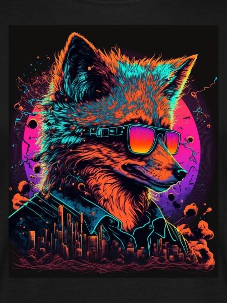 Retro Futuristic Synthwave Fox