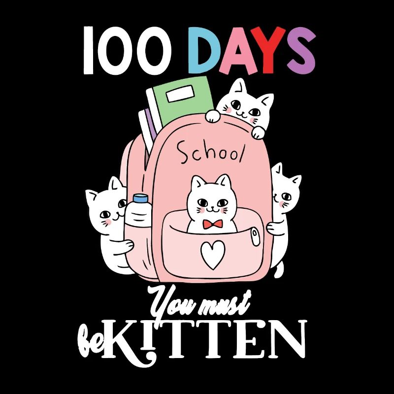 Chats mignons dans le sac arrière 100 jours Vous devez être chaton 1