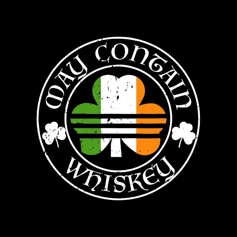 May Contain Whiskey Funny St Patricks Day Irish Ir