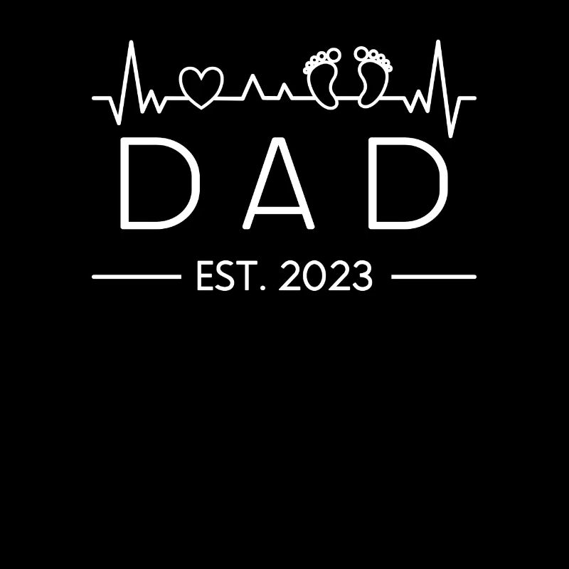 Dad Est. 2023 Heartbeat for future dad