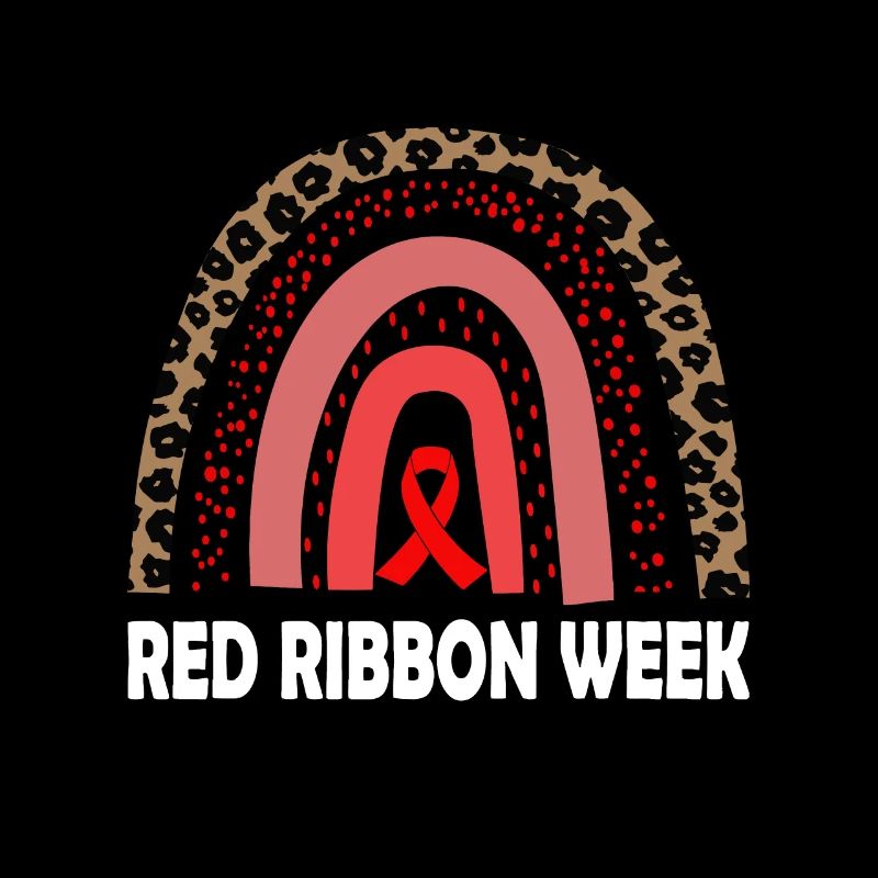 We Wear Red For Red Ribbon Week Awareness Leopard