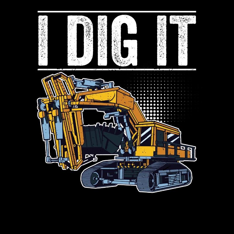 Retro Excavator Slogan Excavator Driver Construction Site