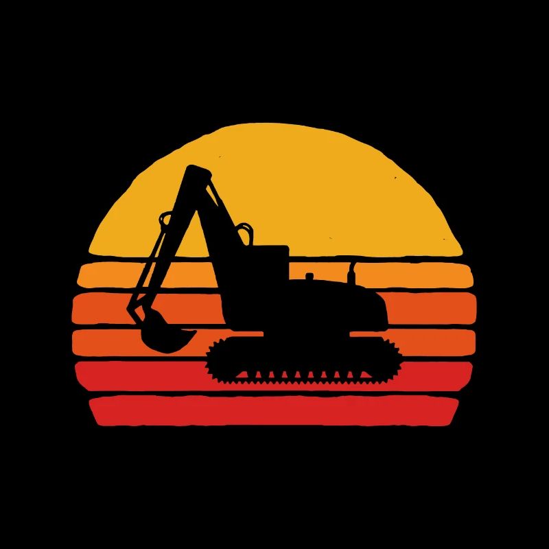 Retro-Bagger & Sunset Vintage-Konstruktion