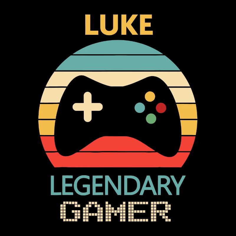 Luke Name Gift, Personalised Legendary Gamer