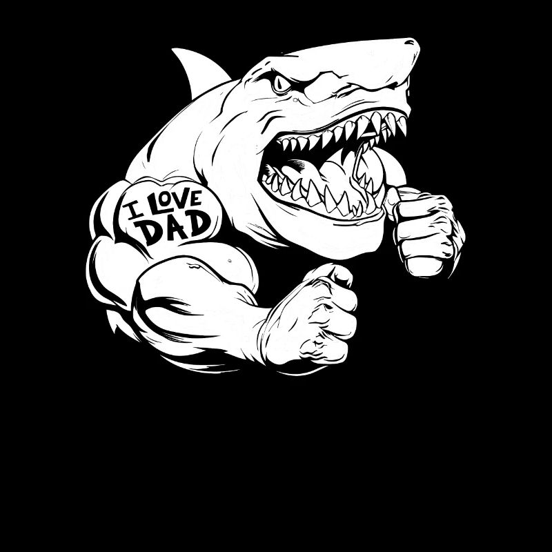 Shark Biceps Tattoo I Love Dad