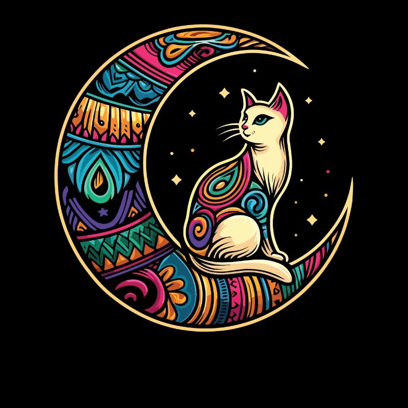 Chat Tribal Lune