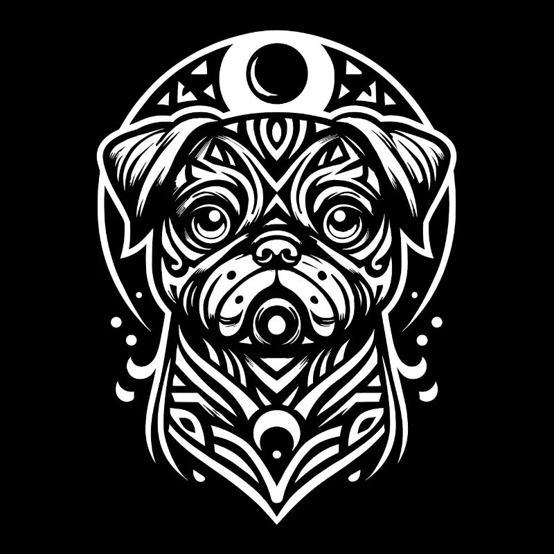 Mops Hund Stammes Moon Phases