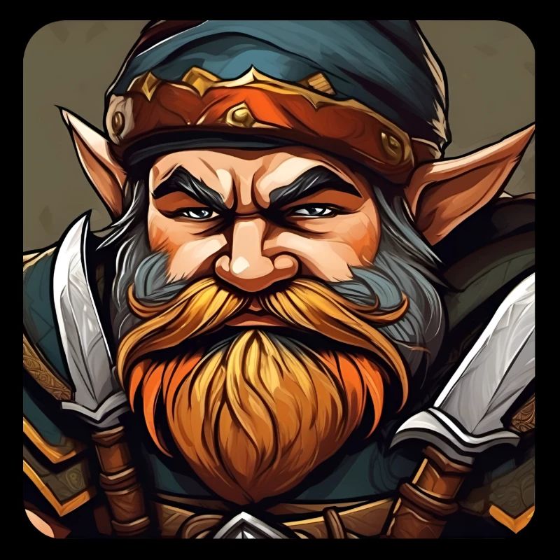 Little grumpy dwarf warrior leprechaun gnome