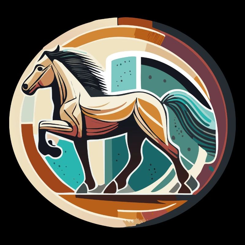 Cheval islandais - Graphique avec arrière-plan Variante 5