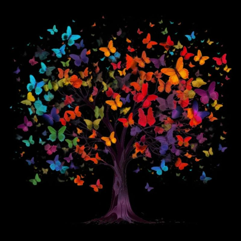 Schmetterlingsbaum Bunte Schmetterlinge Fliegen