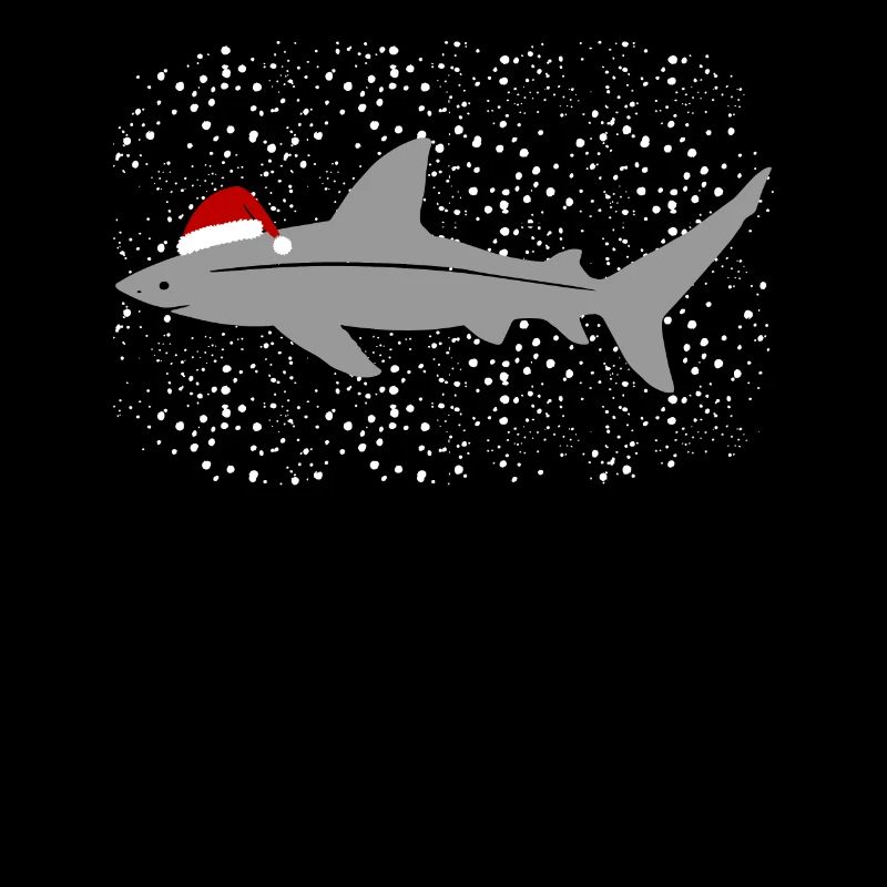 Requin de Noël avec chapeau flocon de neige magique