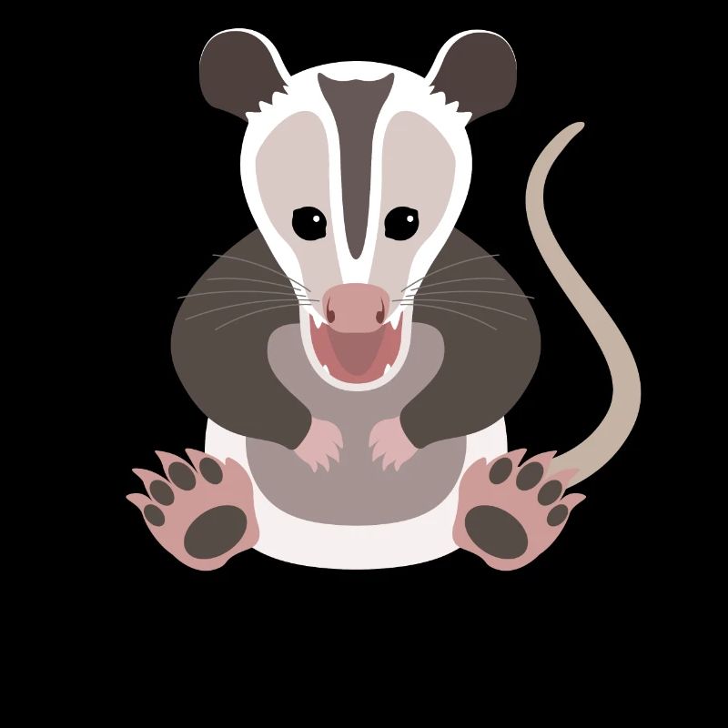 Überraschtes Opossum Aha-Effekt Design