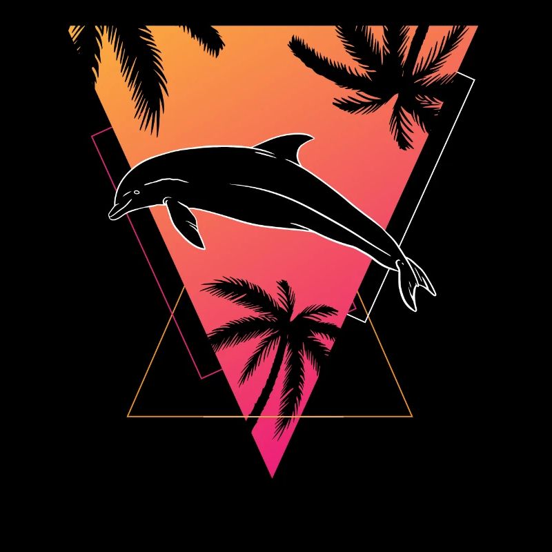 Retro Dolphin Tropics Dream Graphic