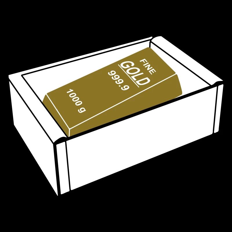 box with gold ingot