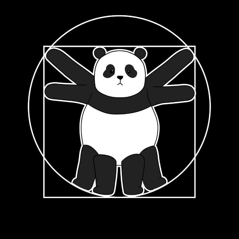 Vitruvian panda Leonardo Da Vinci
