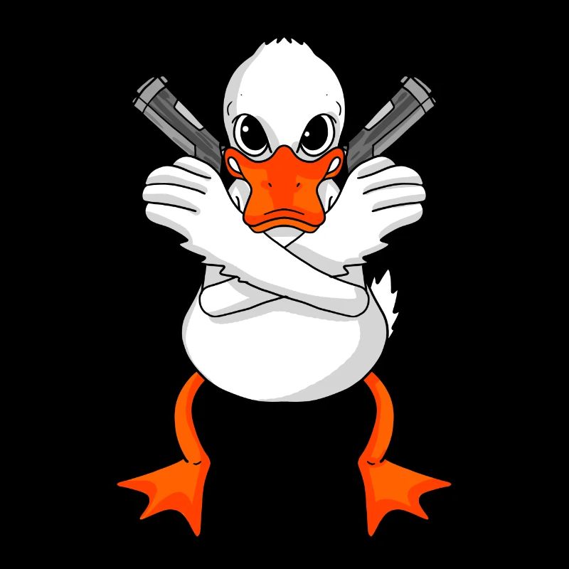 Ente mit Pistole