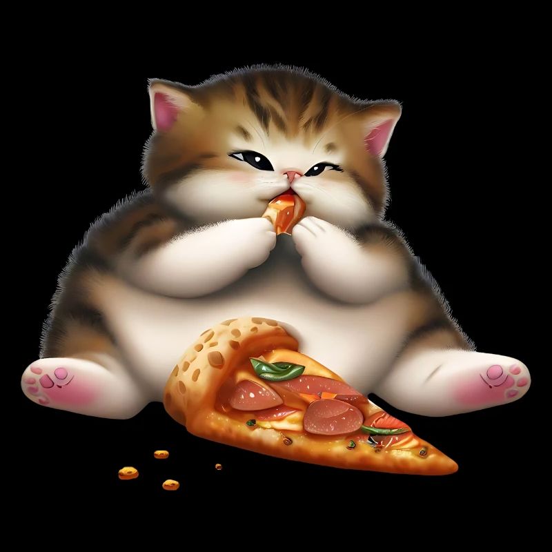 Pizza lover cat