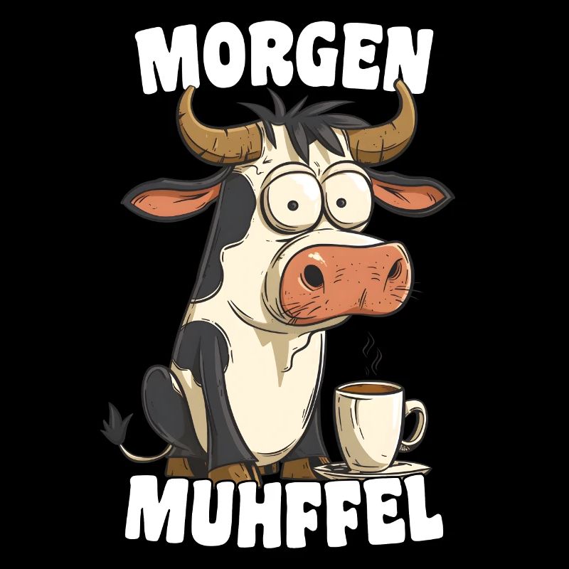 Matin Muhffel Matin Grouch Drôle Vache Café