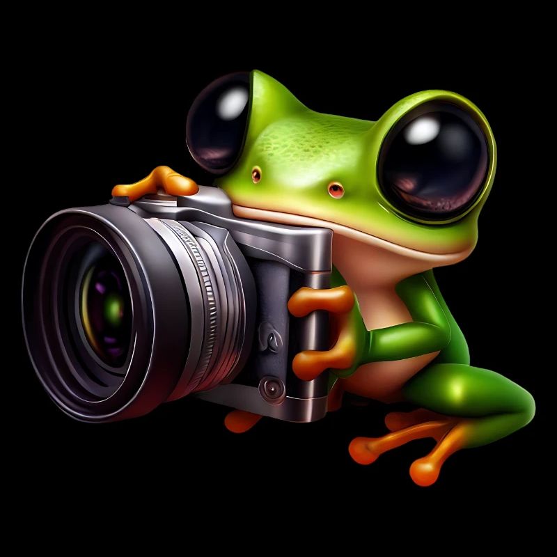 Frosch Fotograf im Einsatz