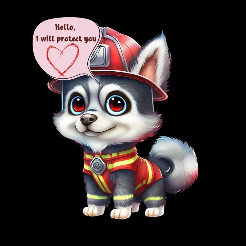 Firefighter, i will protect you, husky