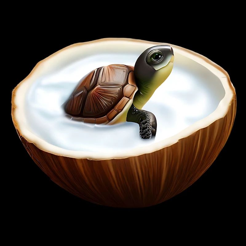 Bébé tortue dans le lait de