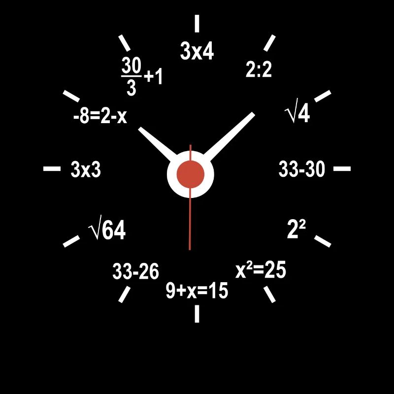 Horloge avec formules mathématiques pour les professeurs de mathématiques