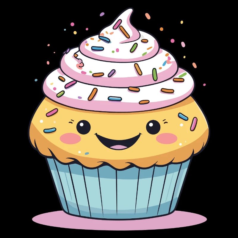 Cupcake mignon avec des pépites - Kawaii Design