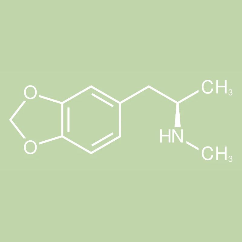 Formule développée de la molécule d'ecstasy MDMA