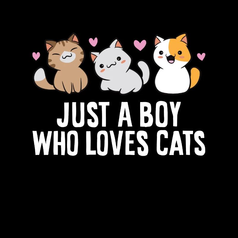 Nur ein Junge, der Katzen liebt