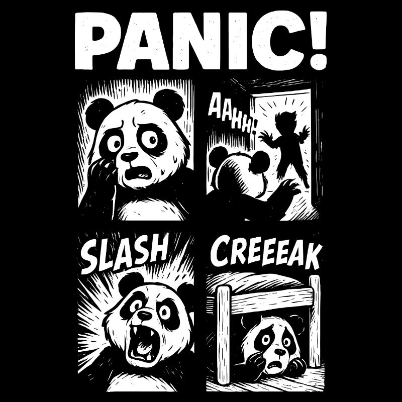 Panic Panda Comic Horror Style