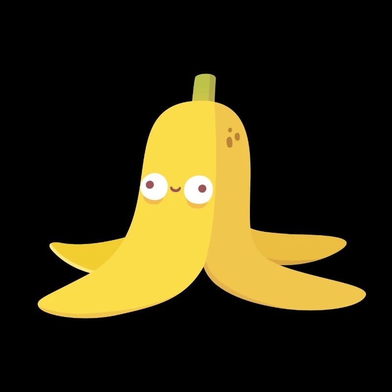 Peau de banane mignonne et stupide