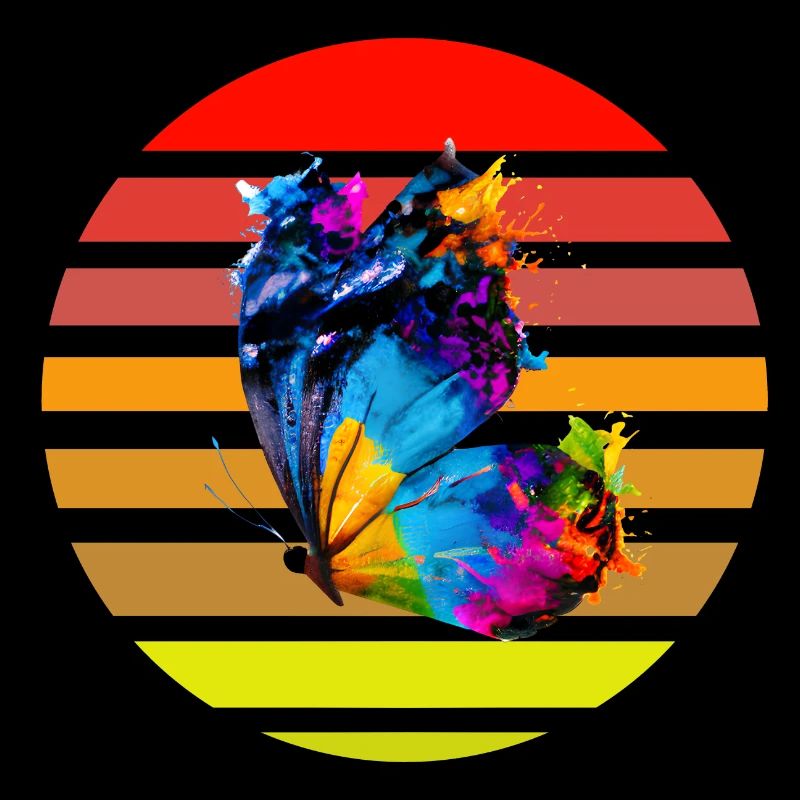 Schmetterling mit Farbklecksen