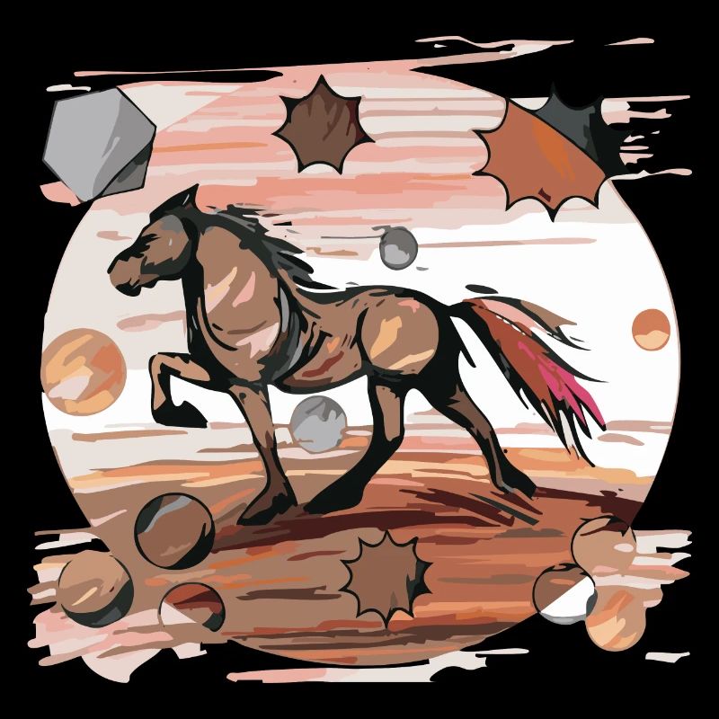 Icelandic Horse - Graphic with Background Variant 2