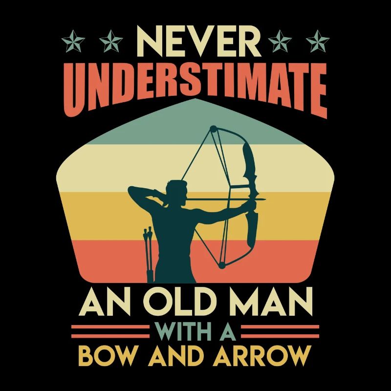 Old man with bow and arrow archer