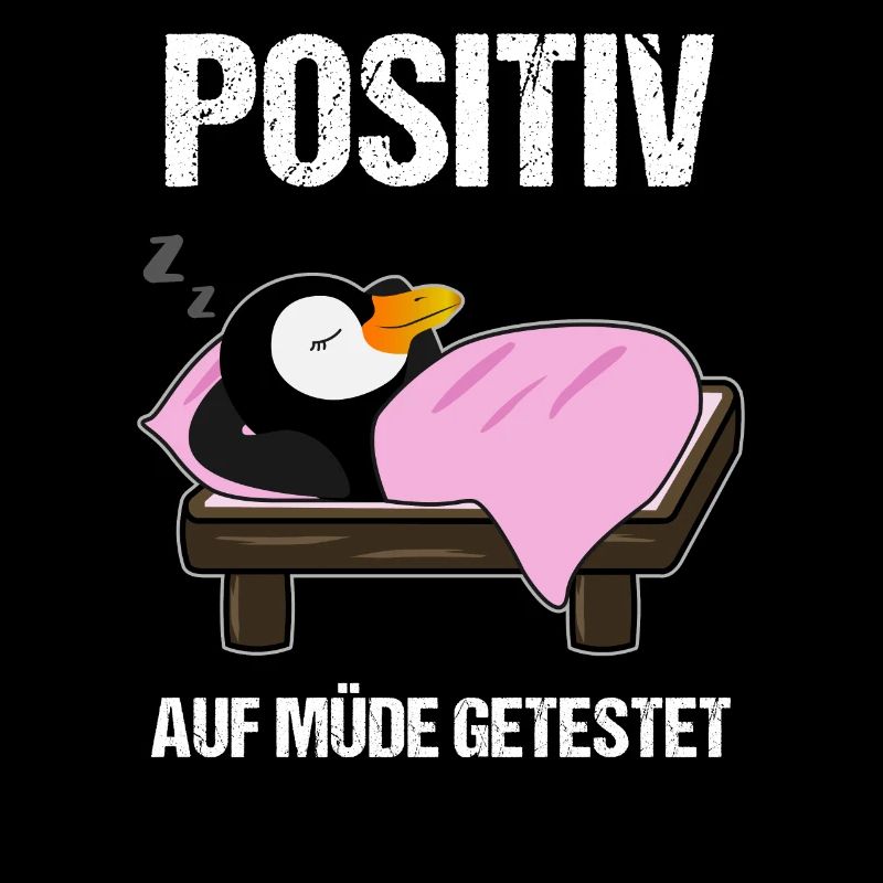 Schlafender Pinguin Lustiger Spruch Geschenk