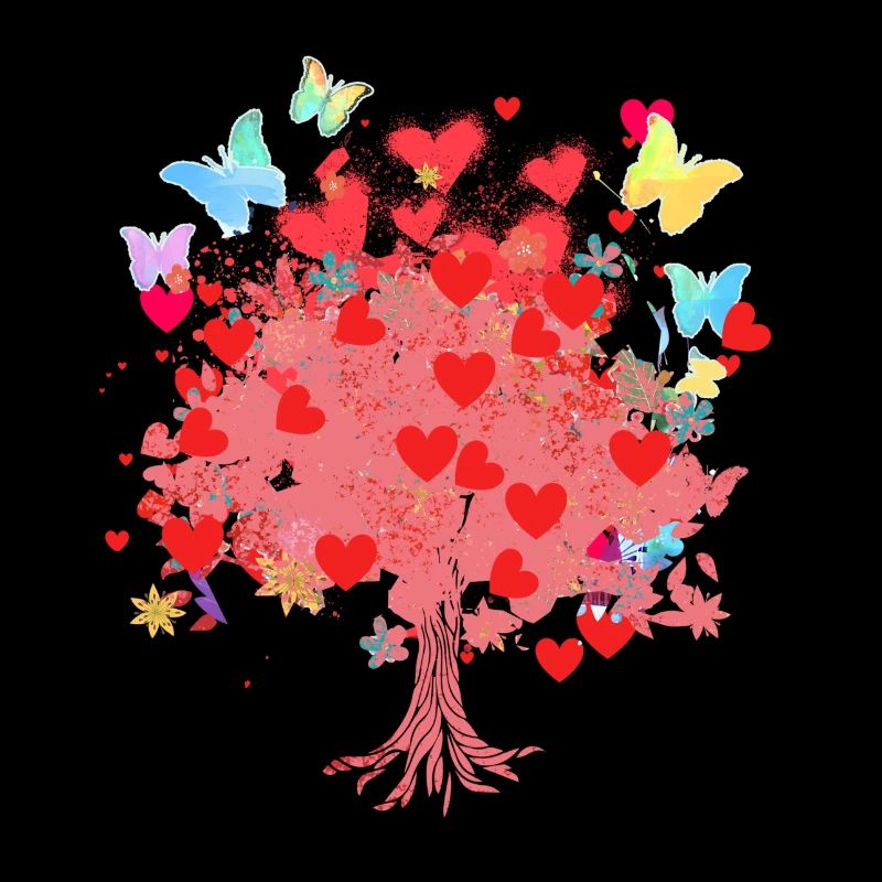 Arbre de Vie,Arbre de Vie,Cœurs,Papillons
