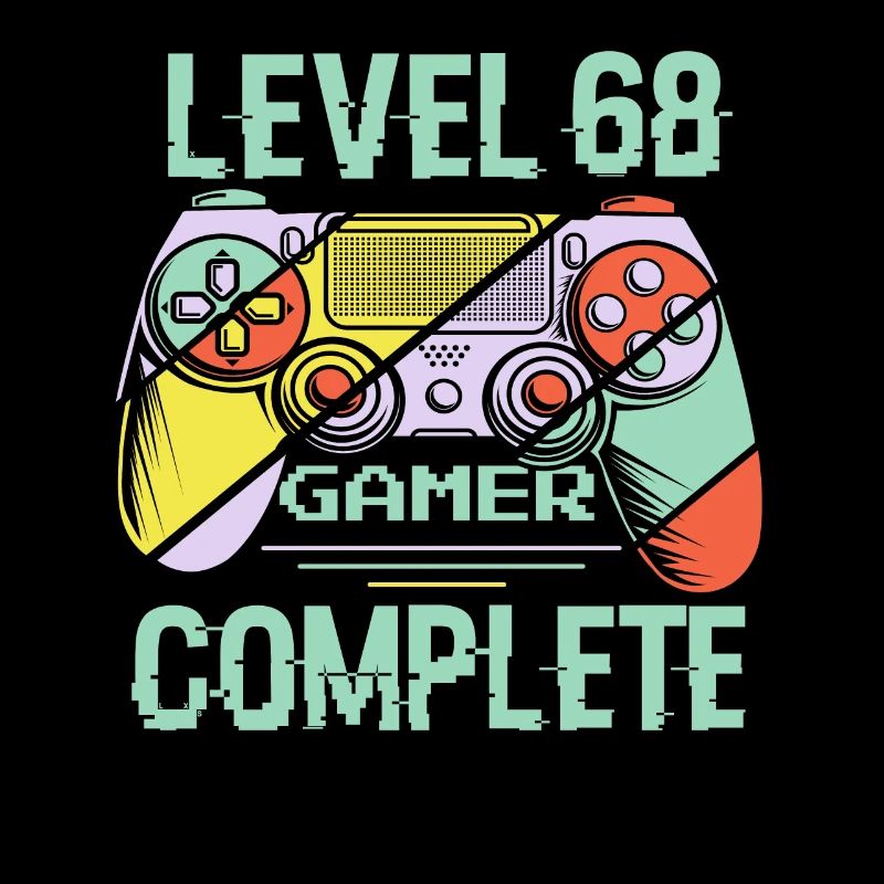 Level 68 Complete 68 Years Old Gamer Level 68 Complete