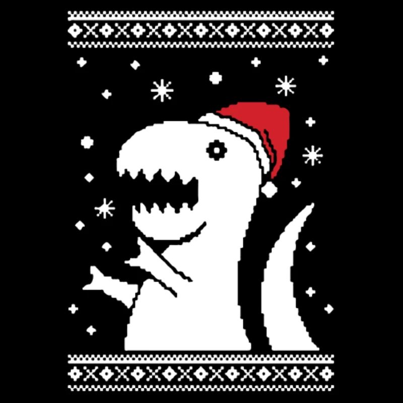 t-rex hässlicher Weihnachtsdinosaurier