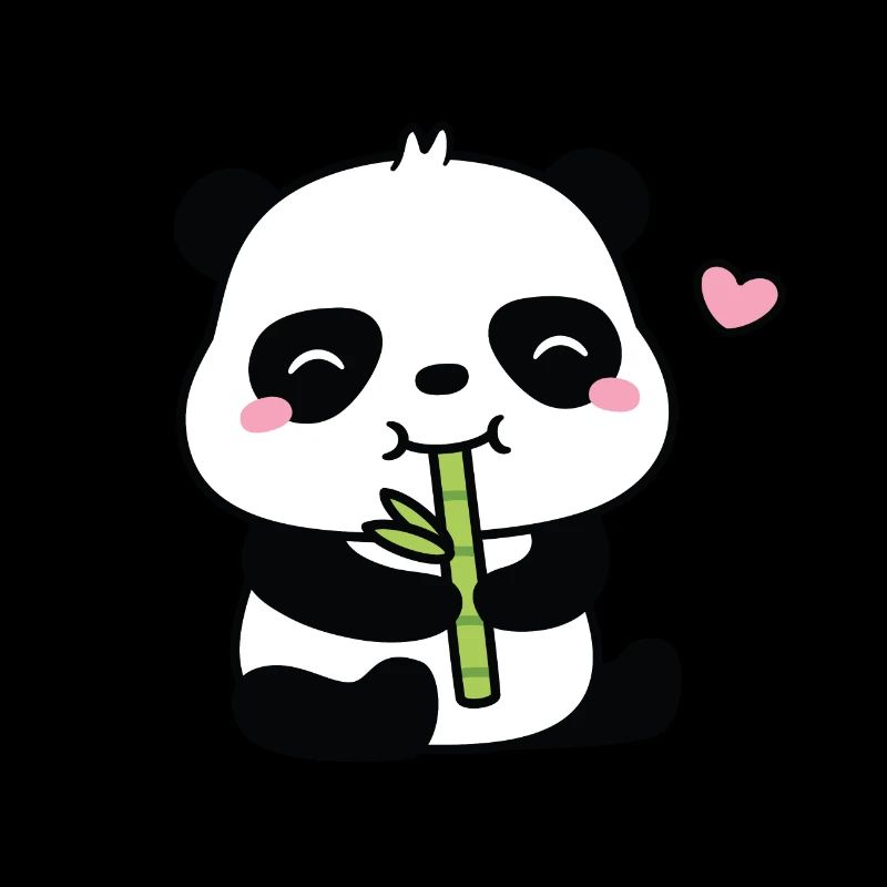 Mignon petit panda mangeant une pousse de bambou
