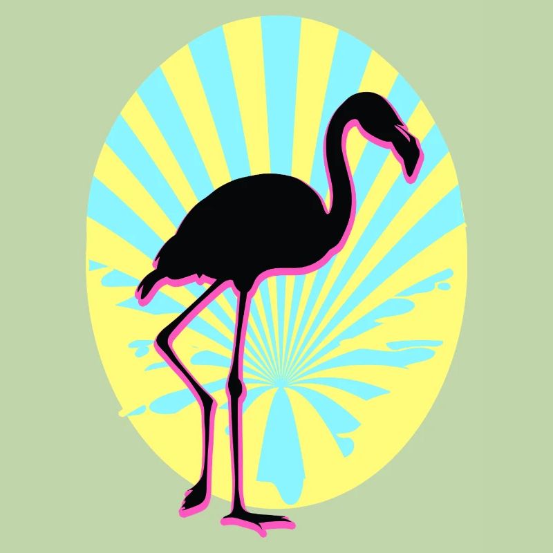 Flamingo Rays Summer Comic Clip Art
