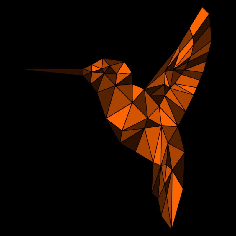 Desert Bird Polygon Bird Triangles orange Colibri