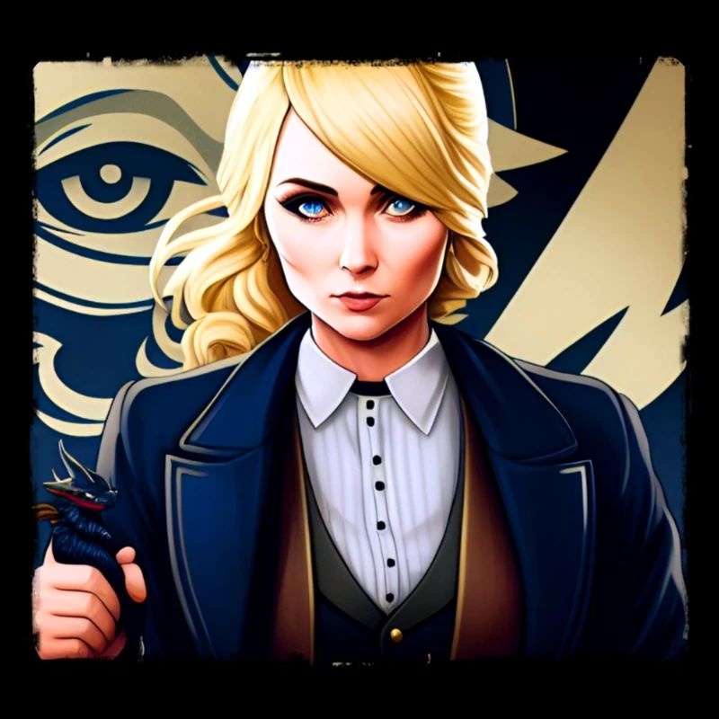 Fille blonde dans un style steampunk cool