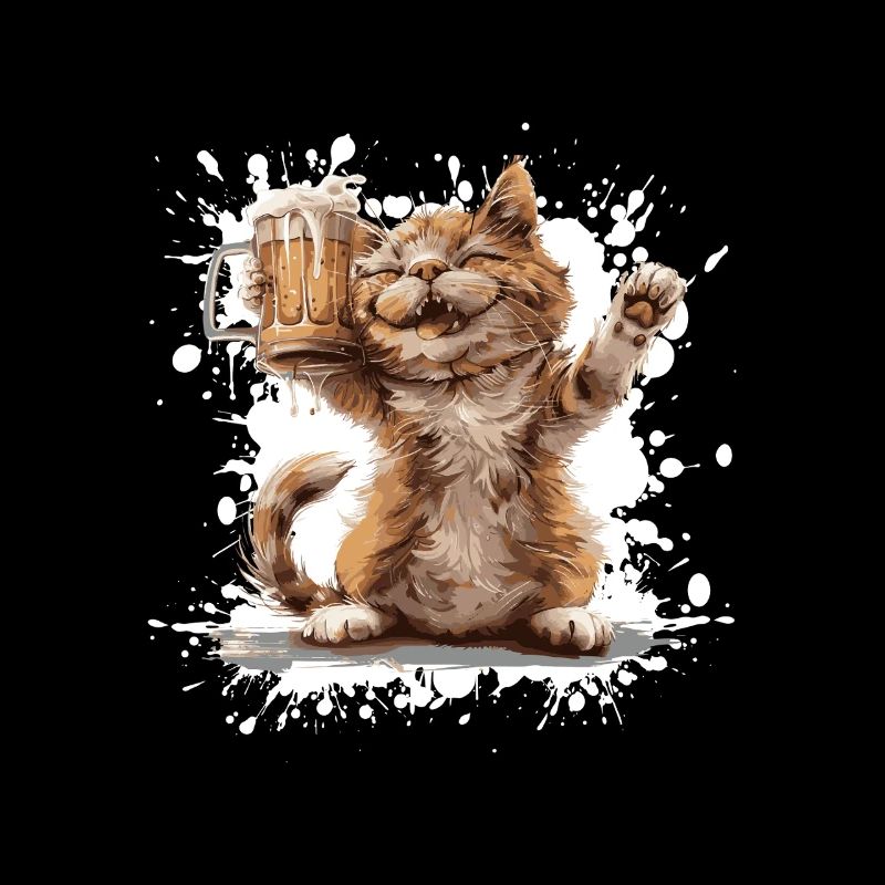 Bière de chat drôle