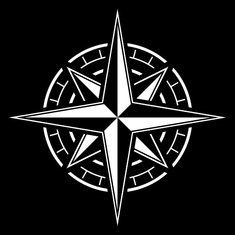 Wind rose compass seafaring star