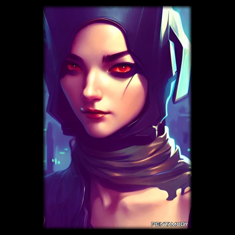Cyber Goth Woman Future Technology Science