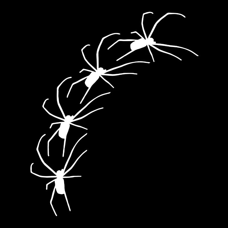 Large spiders crawl diagonally