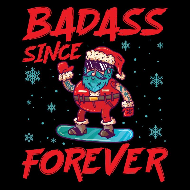 Badass Santa Snowboarder - Cooler Weihnachtsmann