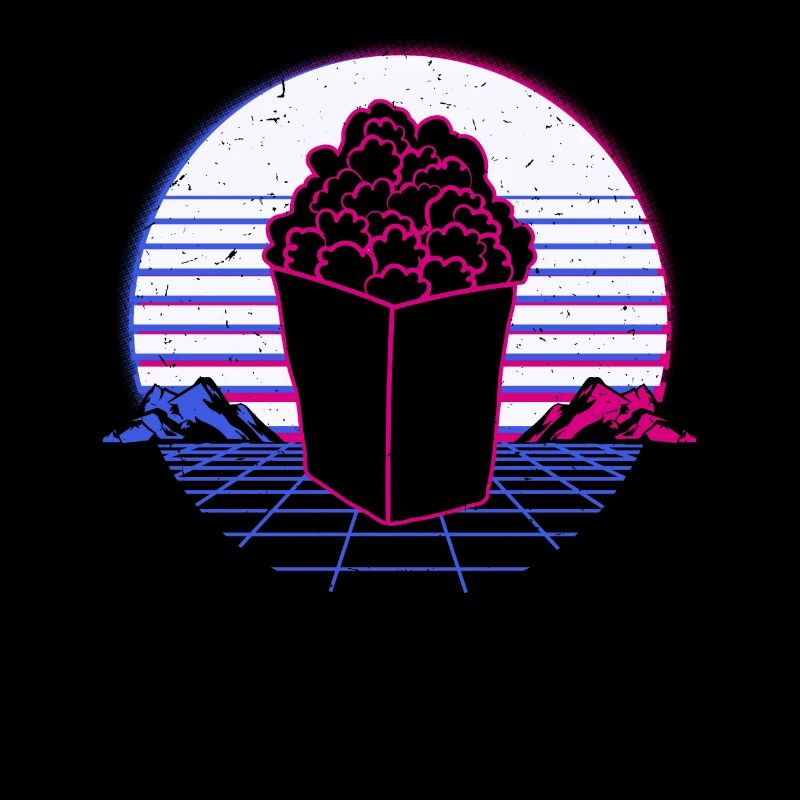 Popcorn Cinema Retro Vintage Retro Wave