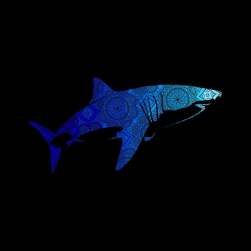 Shark Mandala Geometric Shark Diver