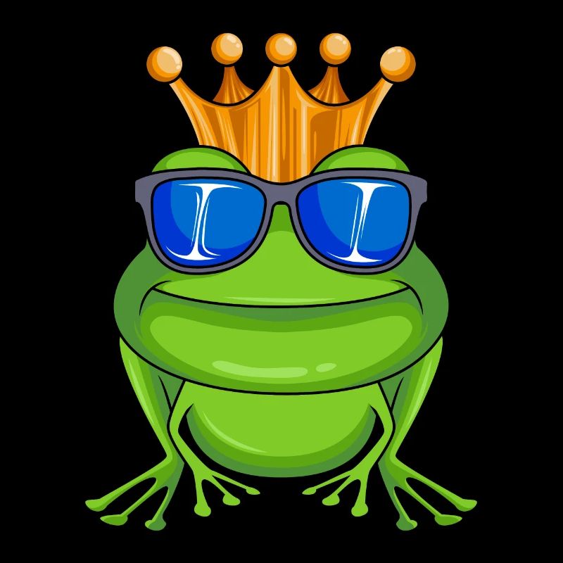 Frog with crown and sunglasses King